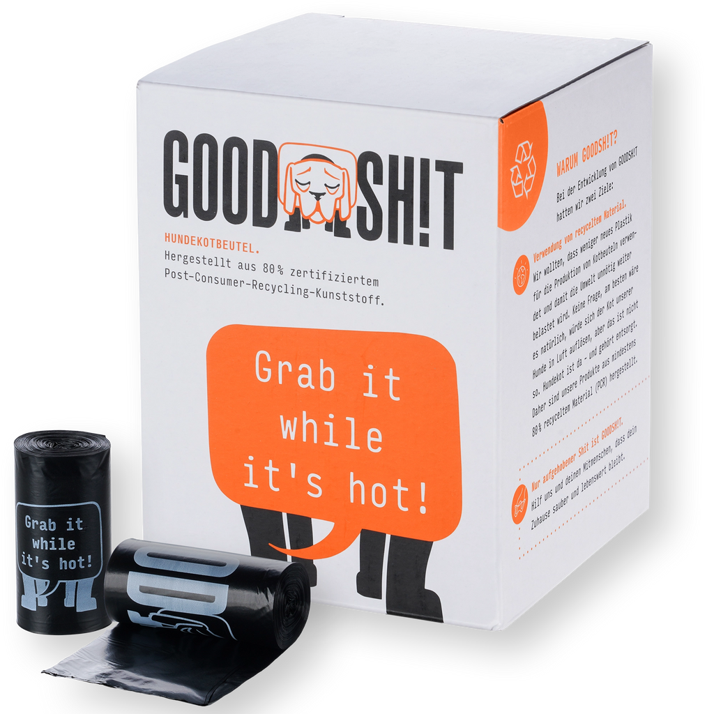 GOODSH!T Dog Waste Bags, 18-pack Box, 80% Recycled Material