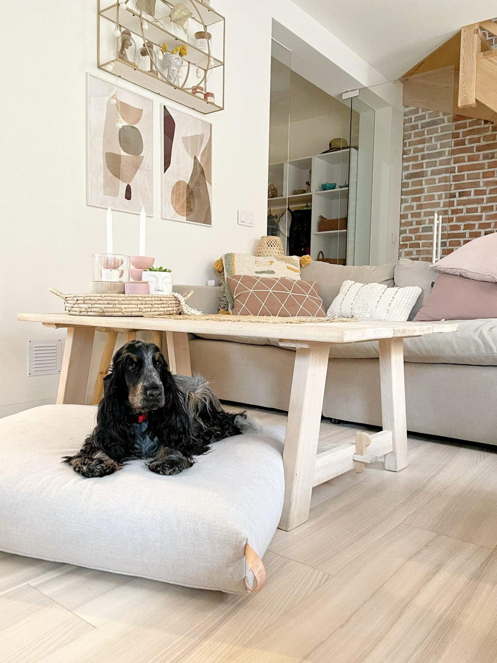 Labbvenn Kiima Dog Cushion- Light Beige