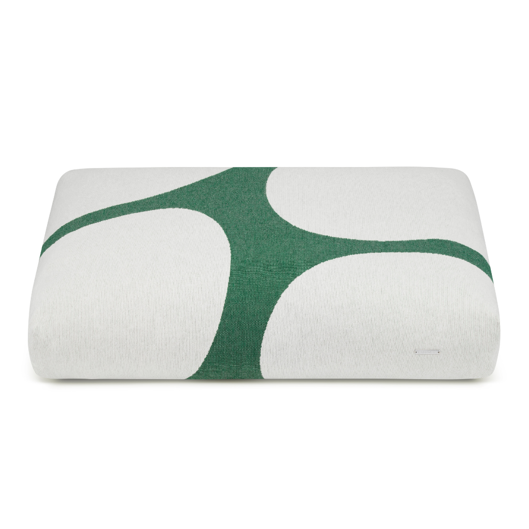 Labbvenn STONE Dog Cushion- Green with beige shapes 1