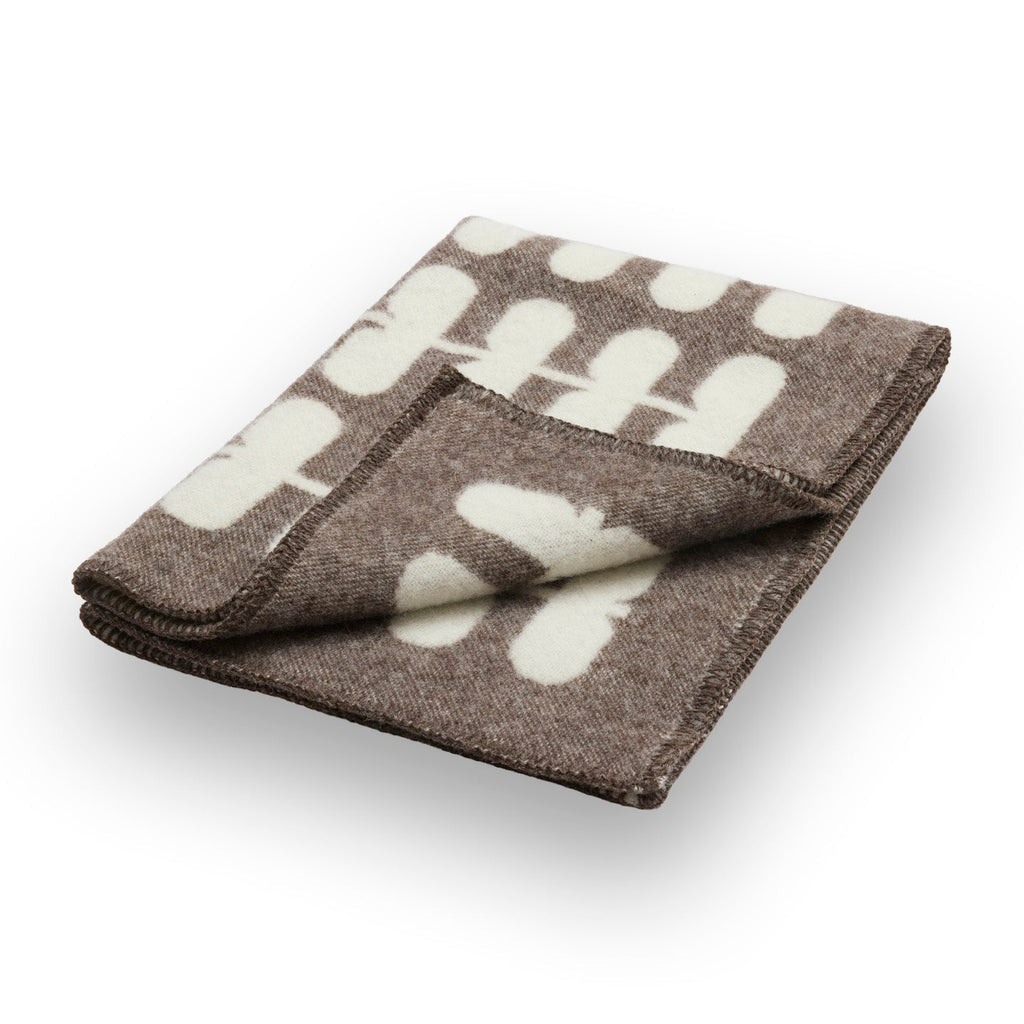 MiaCara Flora Wool Dog Blanket — Chocolate – Natural