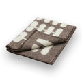 MiaCara Flora Wool Dog Blanket — Chocolate – Natural