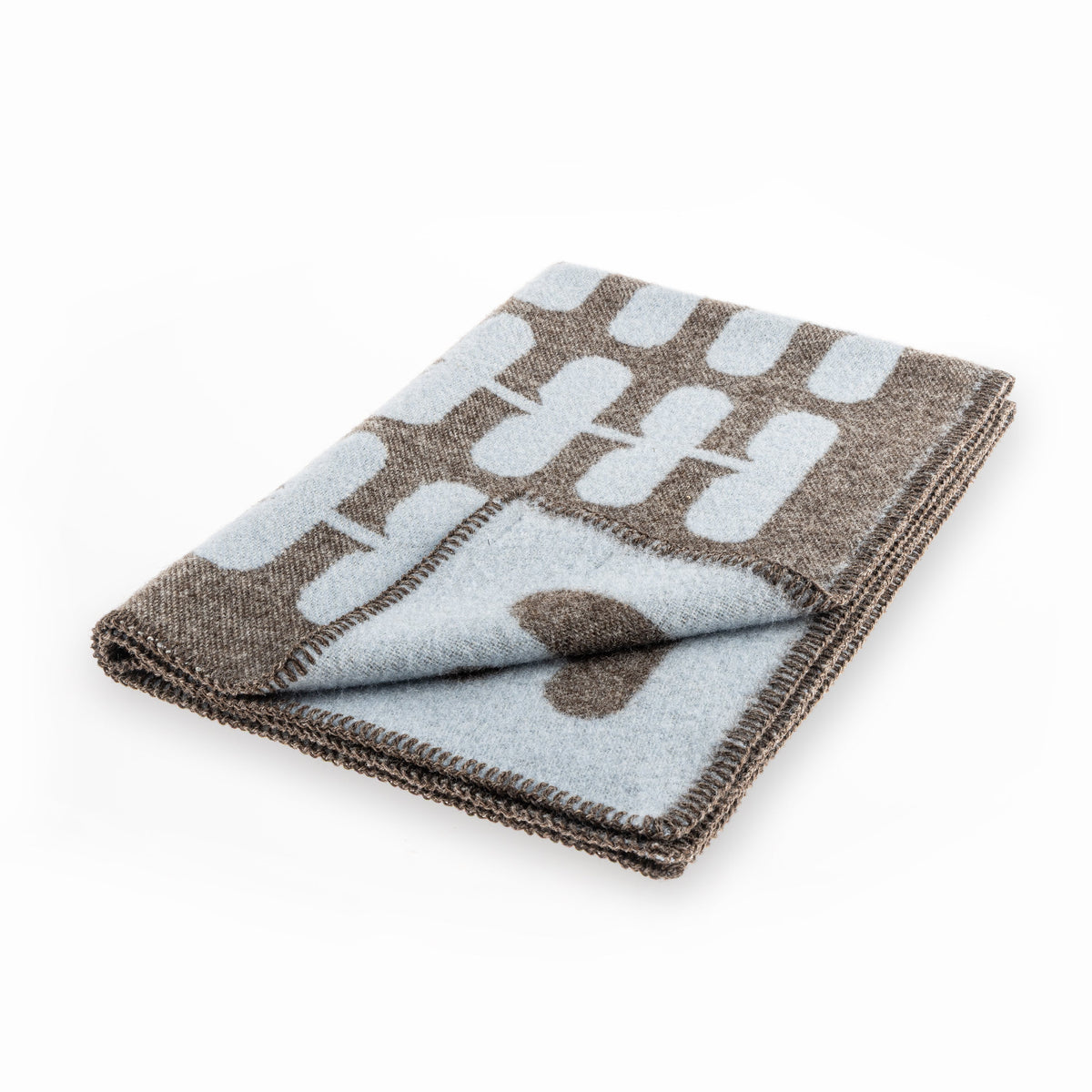 MiaCara Flora Wool Dog Blanket — Chocolate – Light Sky