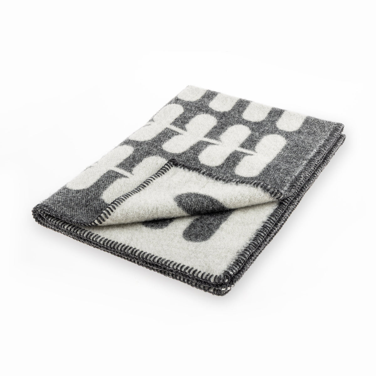 MiaCara Flora Wool Dog Blanket — Anthracite – Natural
