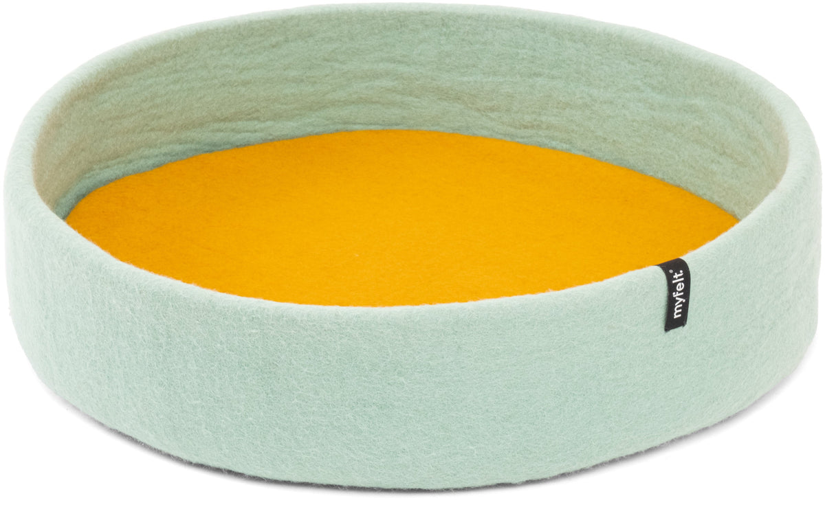myfelt Fine Dog Basket — Turquoise / Ocher Yellow / 60 cm