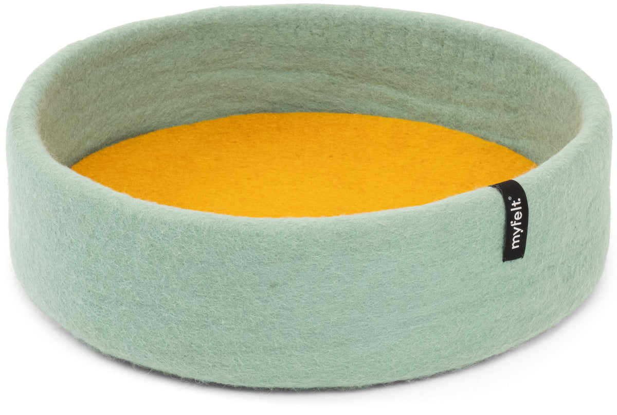 myfelt Fine Cat Basket — Turquoise / Ocher Yellow / 40 cm