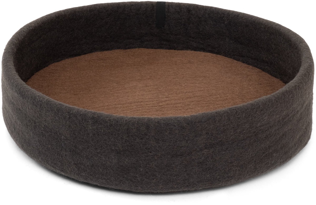 myfelt Kuno Dog Basket — Anthracite / Brown / 60 cm