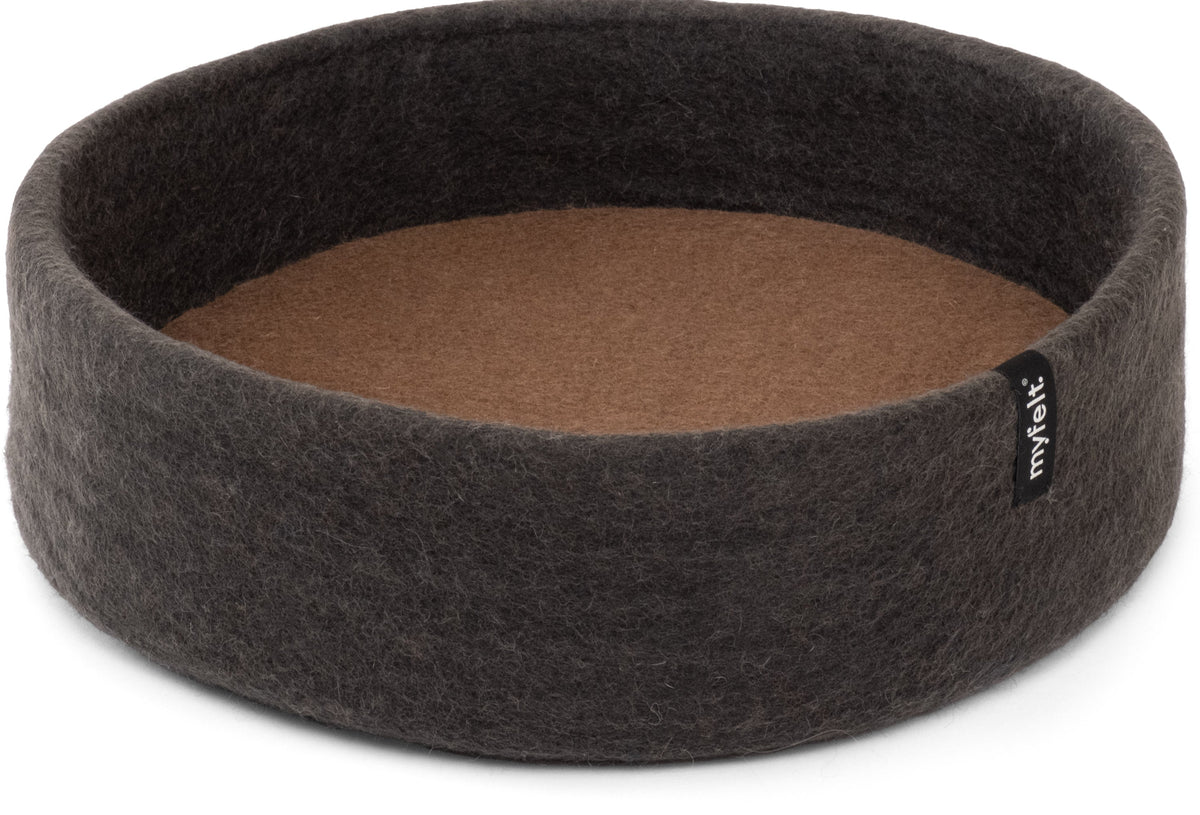 myfelt Kuno Cat Basket — Anthracite / Brown / 40 cm