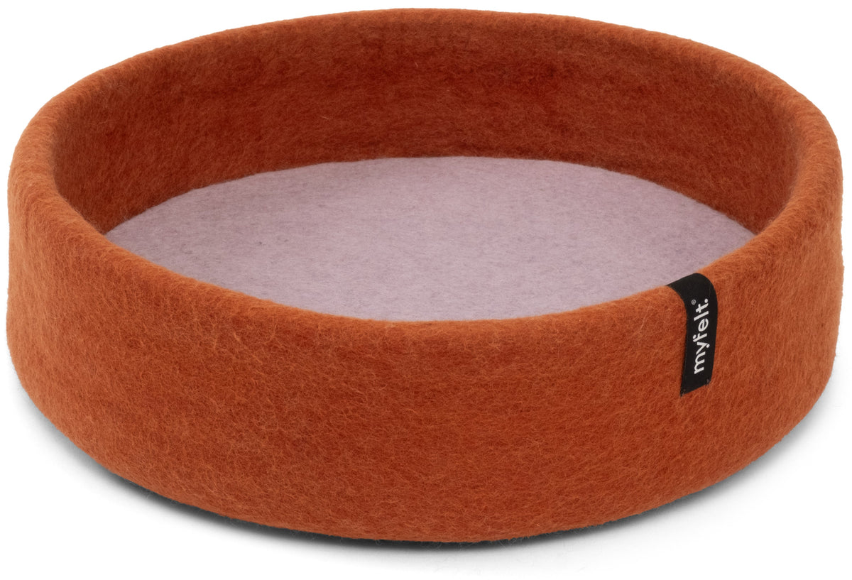 myfelt Lora Dog Basket — Rust Red / Lavender / 40 cm