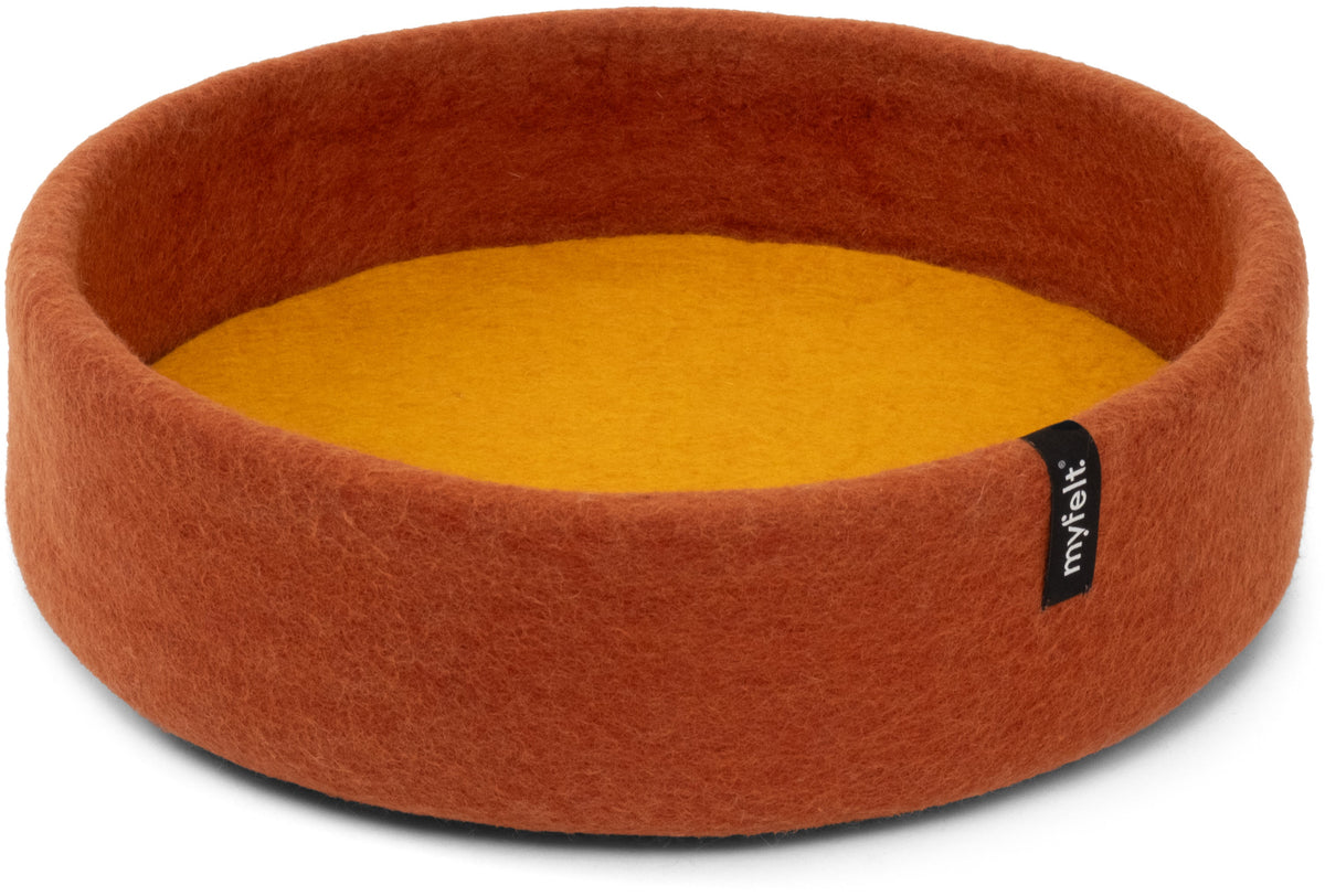 myfelt Lora Dog Basket — Rust Red / Ocher Yellow / 40 cm