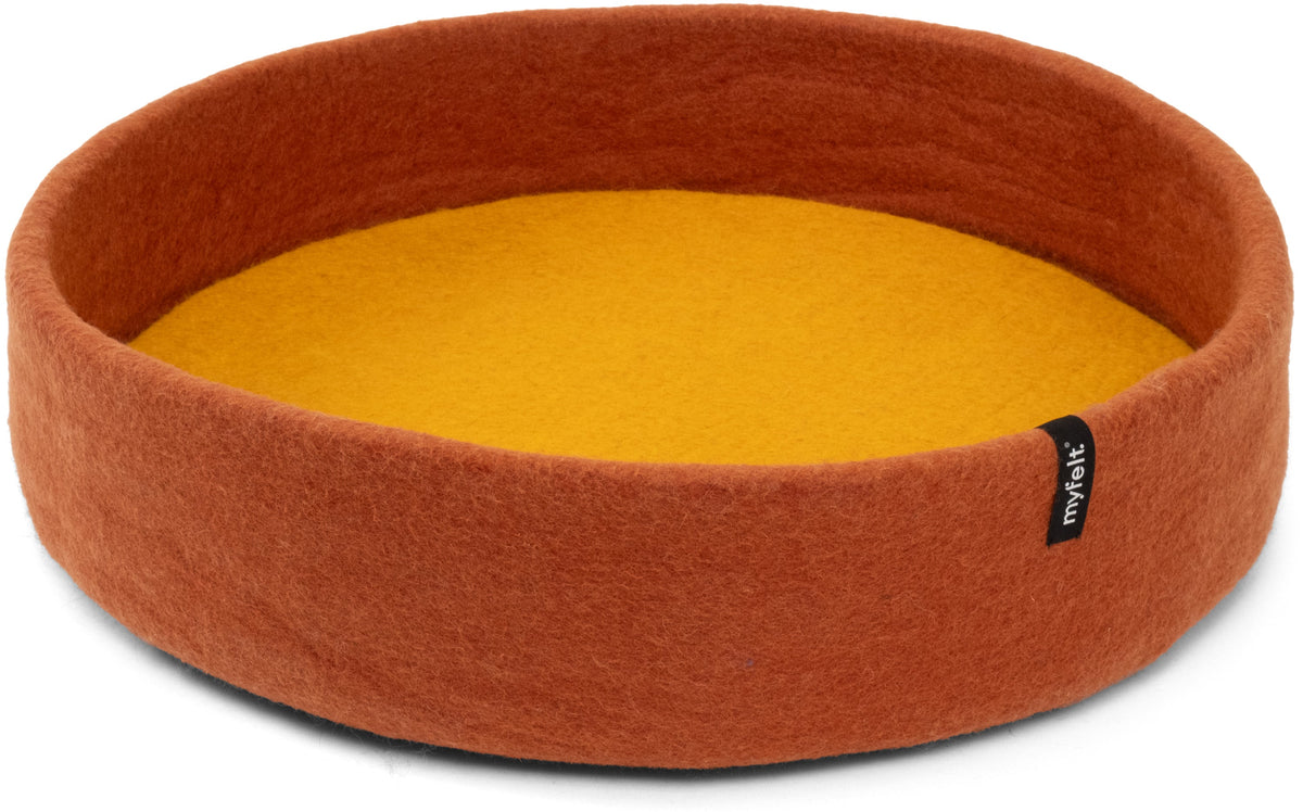 myfelt Lora Dog Basket — Rust Red / Ocher Yellow / 60 cm