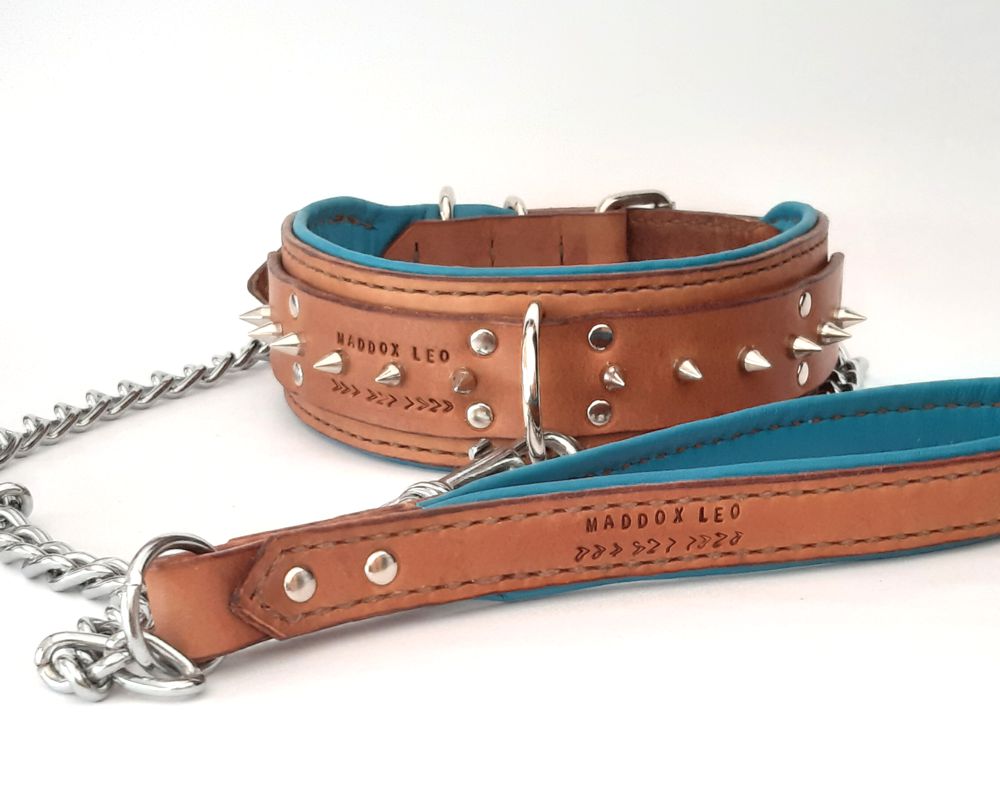 Bold Leather Studded Collar - 50mm