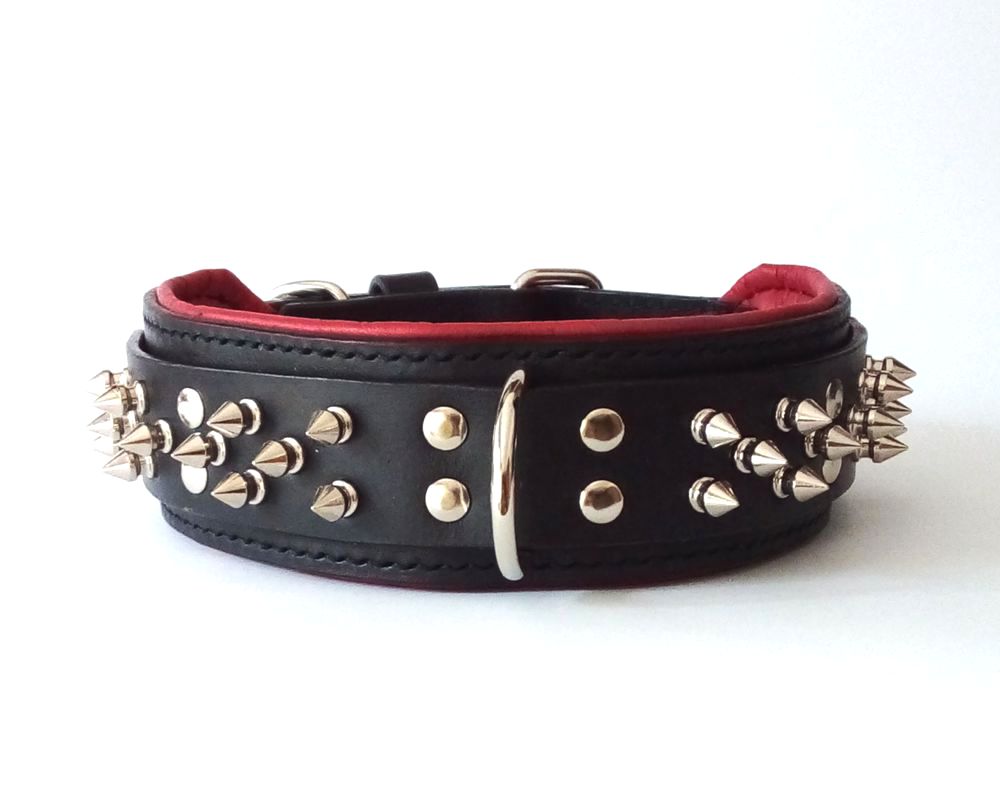 Bold Leather Studded Collar - 50mm