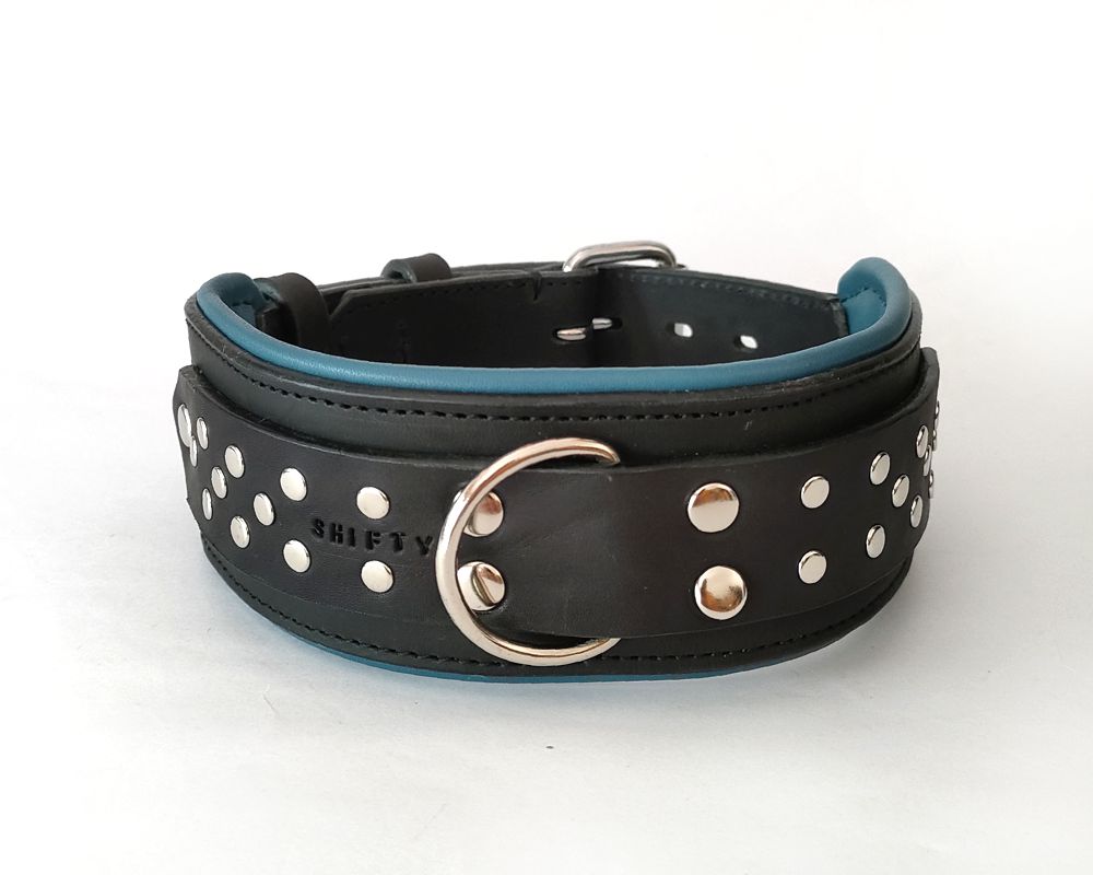 Bold Leather Studded Collar - 50mm