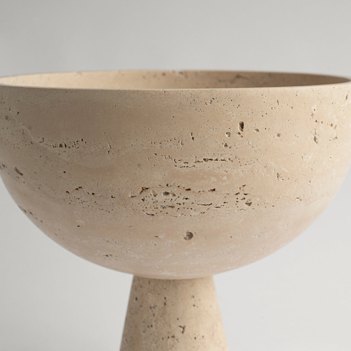 Kiwano Concept Travertine Pedestal Bowl — 2